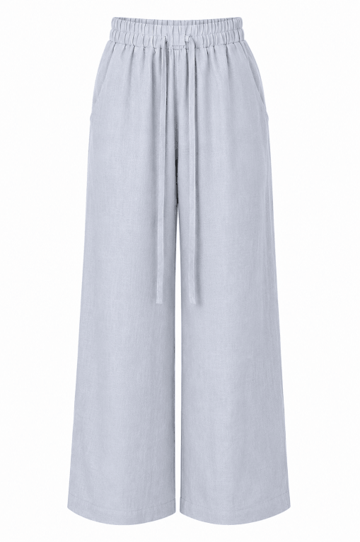 Pantalonii largi din in vernil